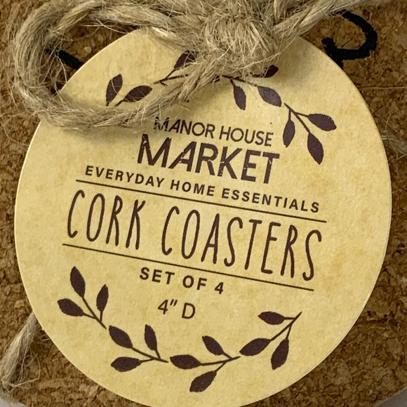 Cork Coasters Set of 4 Rae Dunn Font Quotes Neutral By Manor House Market 4 in - Picture 8 of 10